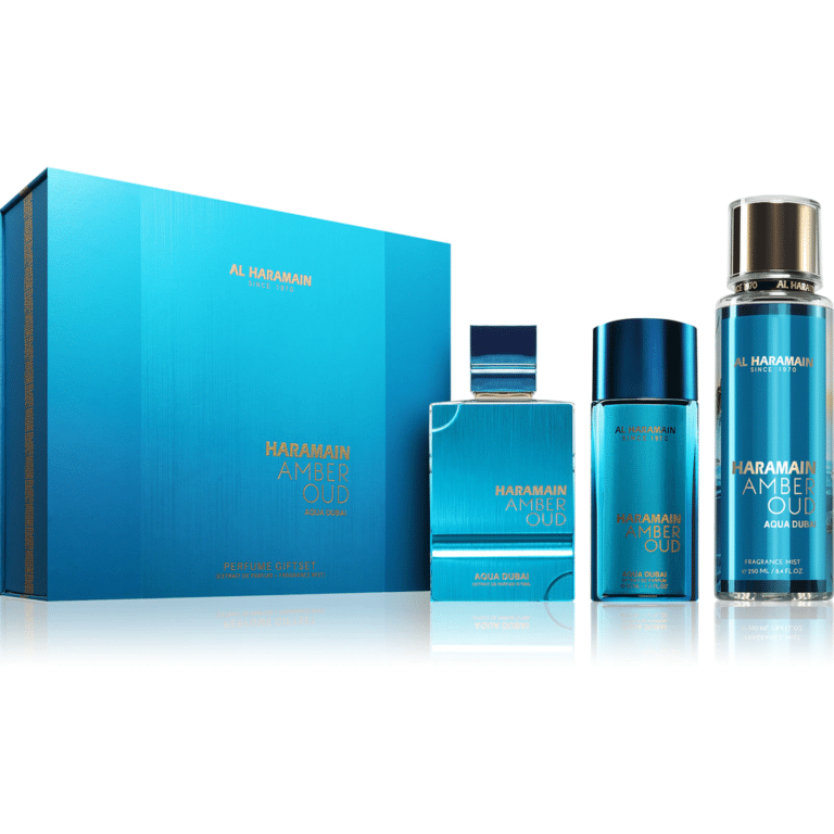 Al Haramain Amber Oud Aqua Dubai Giftset Extrait de Parfum 75ml + 30ml + 250ml